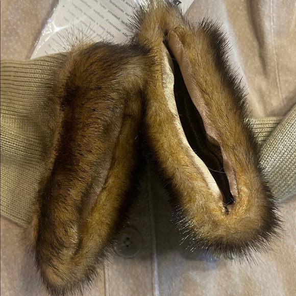 Y2K Indie Sleaze Boho Suede Fur Trim Jacket Knit Sleeve Boutique L - Picture 8 of 8